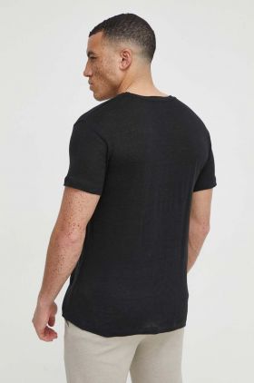 Bruuns Bazaar tricou de in culoarea negru, neted