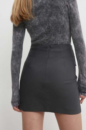Answear Lab fusta culoarea gri, mini, evazati