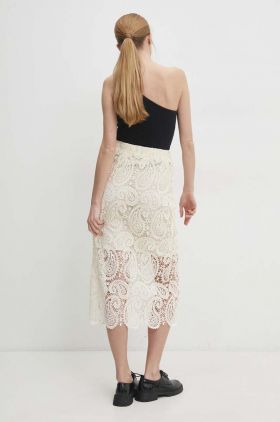 Answear Lab fusta culoarea bej, midi, drept
