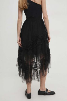 Answear Lab fusta culoarea negru, midi, evazati