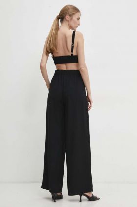 Answear Lab pantaloni femei, culoarea negru, drept, high waist