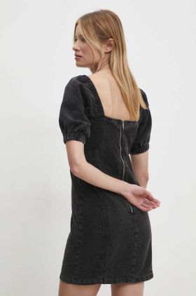 Answear Lab rochie jeans culoarea negru, mini, mulata