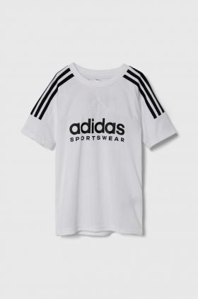 adidas tricou culoarea alb, cu imprimeu