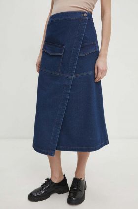 Answear Lab fusta jeans midi, evazati