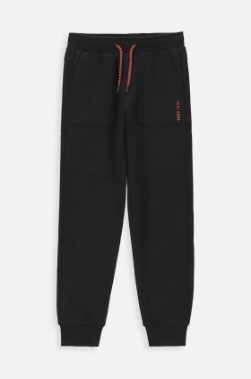 Coccodrillo pantaloni de trening pentru copii culoarea negru, neted