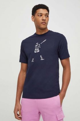 Fila tricou din bumbac barbati, culoarea albastru marin, cu imprimeu