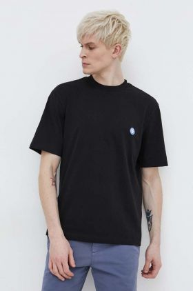 HUGO Blue tricou din bumbac bărbați, culoarea negru, uni 50519984