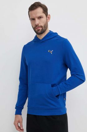 Puma hanorac de bumbac BETTER ESSENTIALS bărbați, culoarea bleumarin, cu glugă, uni 675978