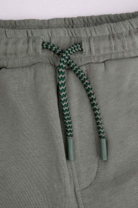 Coccodrillo pantaloni de trening din bumbac pentru copii culoarea verde, neted