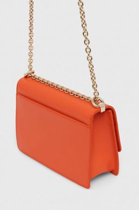 Furla poseta de piele culoarea portocaliu