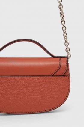 Furla poseta de piele culoarea portocaliu