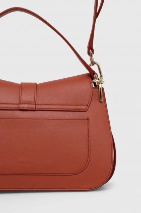 Furla poseta de piele culoarea portocaliu