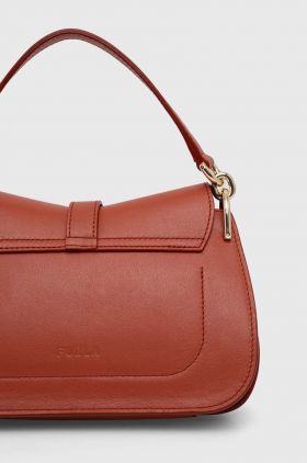 Furla poseta de piele culoarea portocaliu