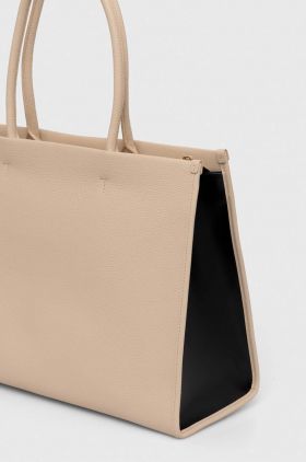 Furla poseta de piele culoarea bej