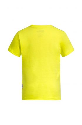 Jack Wolfskin tricou de bumbac pentru copii MORE HUGS culoarea galben, cu imprimeu