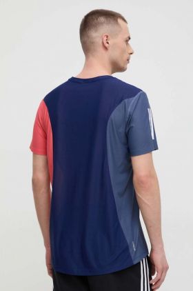 adidas Performance tricou de alergare Own the Run culoarea bleumarin, cu imprimeu IK4997