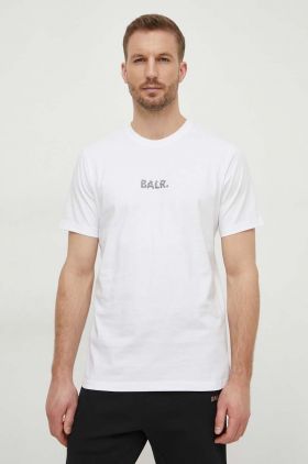 BALR. tricou din bumbac barbati, culoarea alb, cu imprimeu