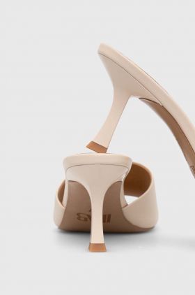 Answear Lab slapi de piele femei, culoarea bej, cu toc cui