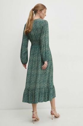 Answear Lab rochie culoarea verde, midi, evazati