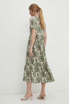 Answear Lab rochie culoarea verde, midi, evazati