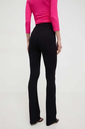 Silvian Heach pantaloni femei, culoarea negru, evazati, high waist