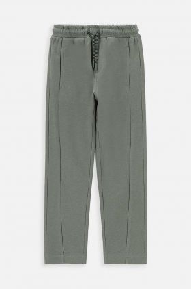 Coccodrillo pantaloni de trening din bumbac pentru copii culoarea verde, neted