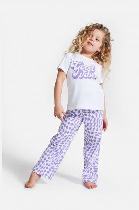 Coccodrillo pijamale de bumbac pentru copii culoarea violet, modelator