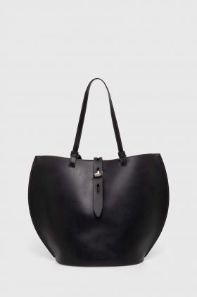 Furla poseta de piele culoarea negru