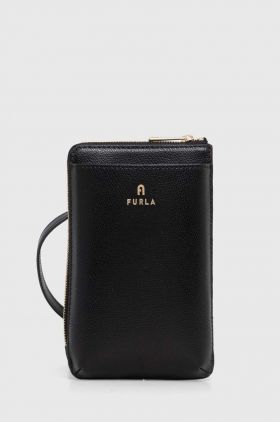 Furla poseta de piele culoarea negru