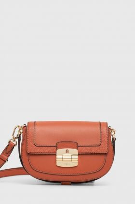 Furla poseta de piele culoarea portocaliu
