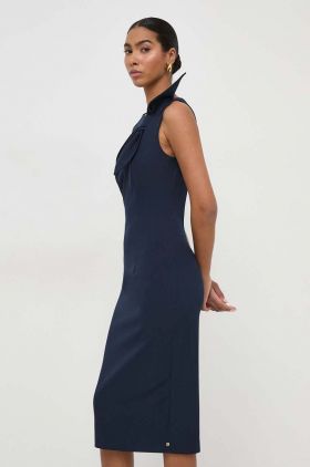 Nissa rochie culoarea bleumarin, mini, mulată RZ14787