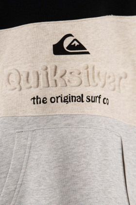 Quiksilver bluza copii EMBOSSHOODYTH culoarea negru, cu glugă, cu imprimeu