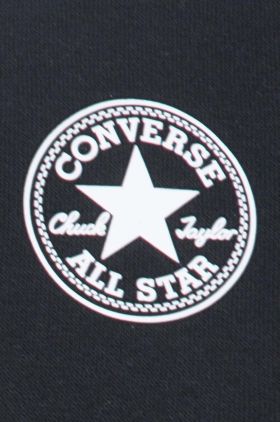 Converse bluza copii culoarea negru, cu glugă, neted