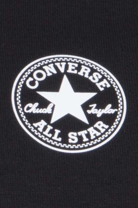 Converse bluza copii culoarea negru, cu glugă, neted