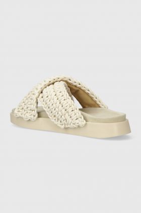 Inuikii papuci Woven femei, culoarea alb, cu platformă 70104-105
