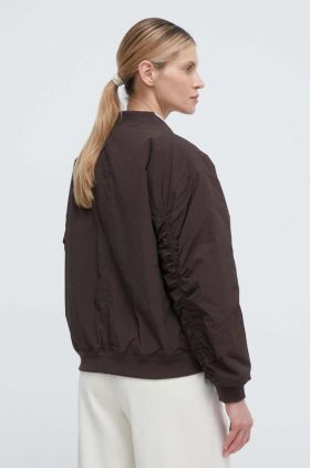 New Balance geaca bomber femei, culoarea maro, de tranzitie