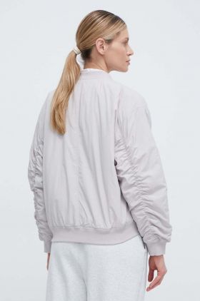 New Balance geaca bomber femei, culoarea gri, de tranzitie