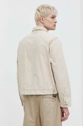 Dickies geaca jeans NEWINGTON JACKET barbati, culoarea bej, de tranzitie, DK0A4YQN