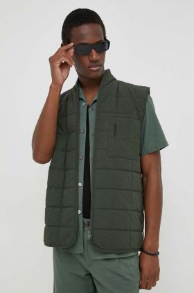 Rains vesta 19410 Vests culoarea verde, de tranzitie