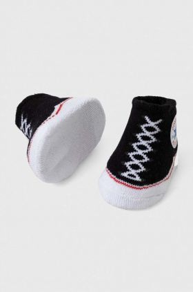 Converse sosete bebe 2-pack culoarea negru