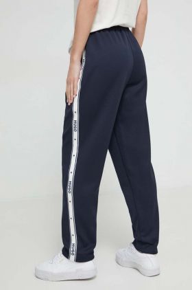 HUGO pantaloni de trening culoarea bleumarin, cu imprimeu 50521272