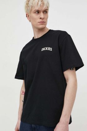 Dickies tricou din bumbac ELLISTON TEE SS barbati, culoarea negru, cu imprimeu, DK0A4YRM