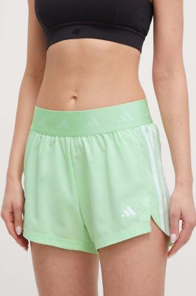 adidas Performance pantaloni scurți de antrenament Hyperglam culoarea verde, cu imprimeu, high waist  IT4670