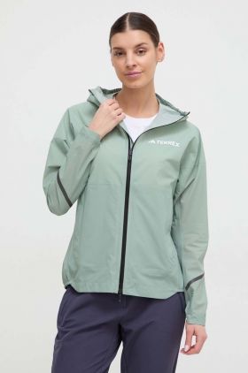 adidas TERREX geacă de ploaie TERREX Xperior Light femei, culoarea verde IK7830