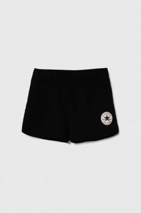 Converse pantaloni scurți din bumbac pentru copii culoarea negru, neted