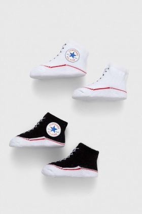 Converse sosete bebe 2-pack culoarea negru