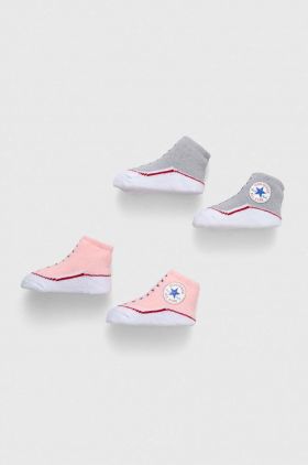 Converse sosete bebe 2-pack culoarea roz