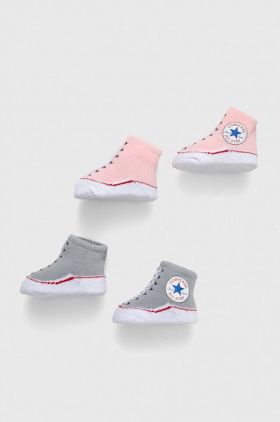 Converse sosete bebe 2-pack culoarea roz