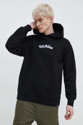 Dickies bluza SHAWSVILLE HOODIE barbati, culoarea negru, cu glugă, cu imprimeu, DK0A4YQ1