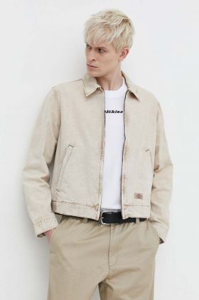 Dickies geaca jeans NEWINGTON JACKET barbati, culoarea bej, de tranzitie, DK0A4YQN